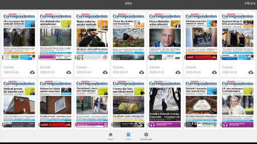 E-tidning Corren screenshot