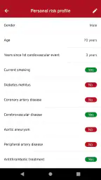 ESC CVD Risk Calculation screenshot