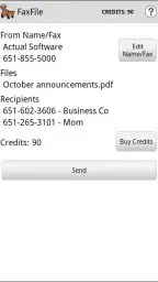 FaxFile - Send Fax from phone screenshot