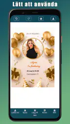 Födelsedagsinbjudan screenshot