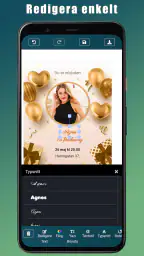 Födelsedagsinbjudan screenshot
