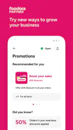 foodora partner screenshot