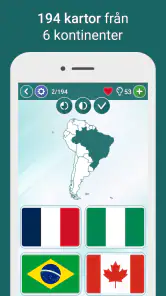 Geografi Quiz: Världens Länder screenshot
