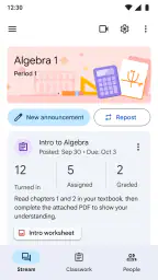 Google Classroom screenshot