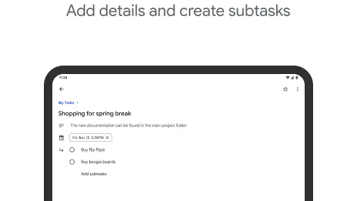 Google Tasks screenshot