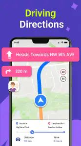GPS, Kartor, Röstnavigation screenshot