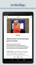 Hallands Nyheter e-tidning screenshot