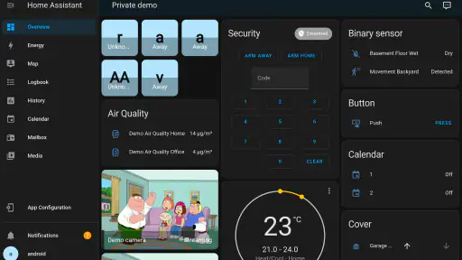 Home Assistant screenshot