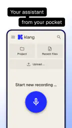 Klang.ai: Transkribering screenshot