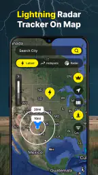 Lightning Radar Tracker On Map screenshot