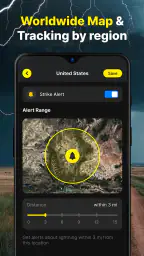 Lightning Radar Tracker On Map screenshot
