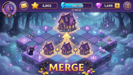 Merge Witches: Magic Puzzle screenshot