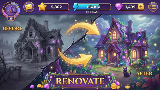 Merge Witches: Magic Puzzle screenshot
