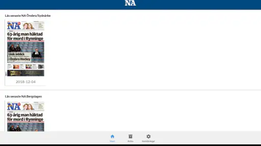 NA e-tidning screenshot