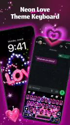 Neon Love Keyboard screenshot