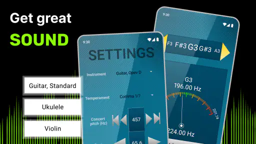 Perfekt gitarrtuner screenshot
