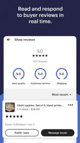 Säljare på Etsy: Hantera butik screenshot