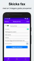 Skicka och ta emot faxnummer screenshot