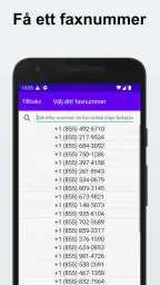 Skicka och ta emot faxnummer screenshot