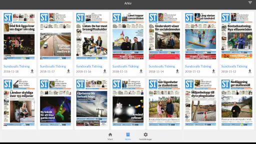 Sundsvalls Tidning e-tidning screenshot