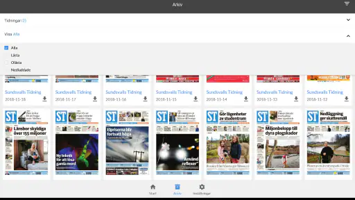 Sundsvalls Tidning e-tidning screenshot