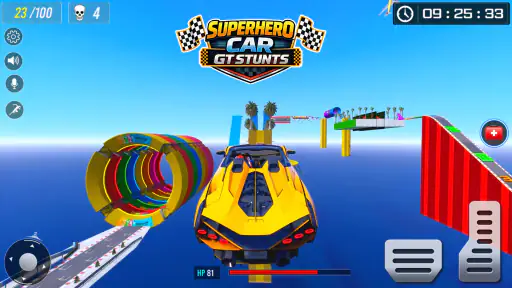 Superhjälte bil spel mega ramp screenshot