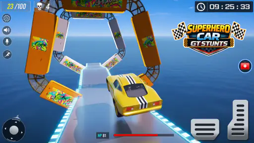 Superhjälte bil spel mega ramp screenshot