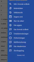 Svensk ordbok screenshot