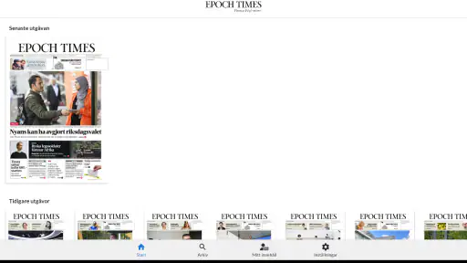 Svenska Epoch Times e-tidning screenshot