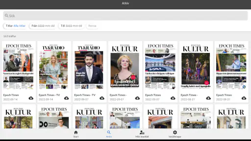 Svenska Epoch Times e-tidning screenshot