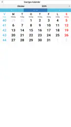 Sveriges kalender screenshot