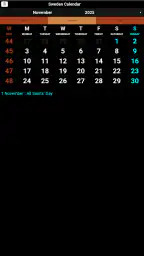 Sveriges kalender screenshot