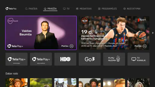 Telia Play LT (Android TV) screenshot