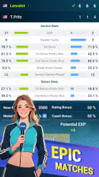Tennis rising star screenshot