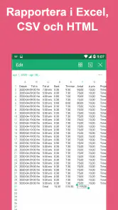 Tidrapport: Arbetstid Spårning screenshot