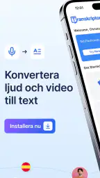 Transkriptor - Tal till Text screenshot