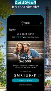 Ubigi: Travel esim mobile data screenshot