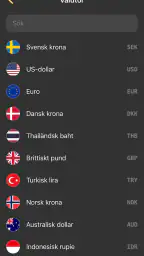 Valutaomvandlare valutakurser screenshot