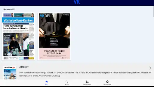 VK e-tidning screenshot