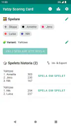 Yatzy poängkort för Yahtzee screenshot