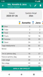 Yatzy poängkort för Yahtzee screenshot