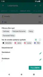 Yatzy poängkort för Yahtzee screenshot